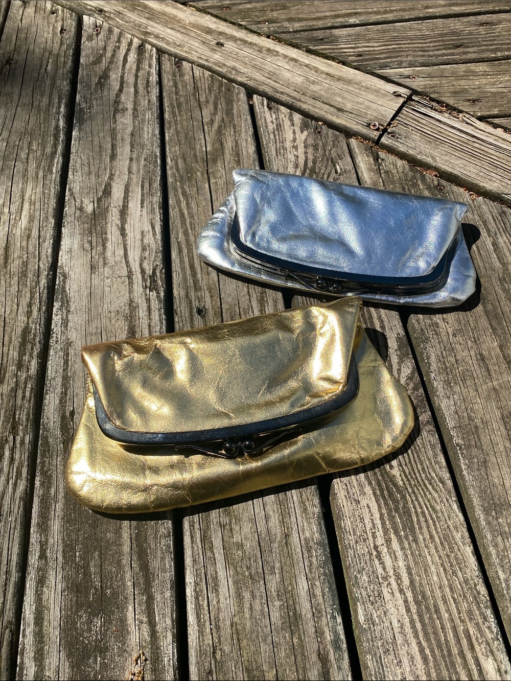 Metallic Gold and Silver Pouch Duo